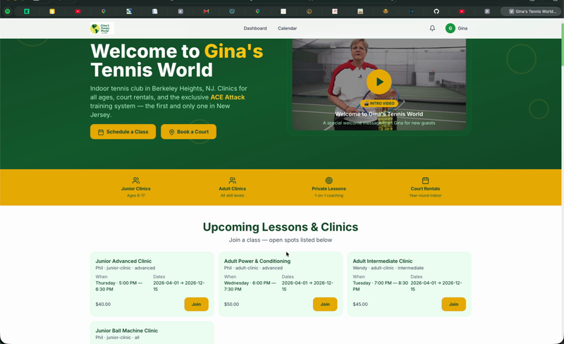 Gina's Tennis World homepage